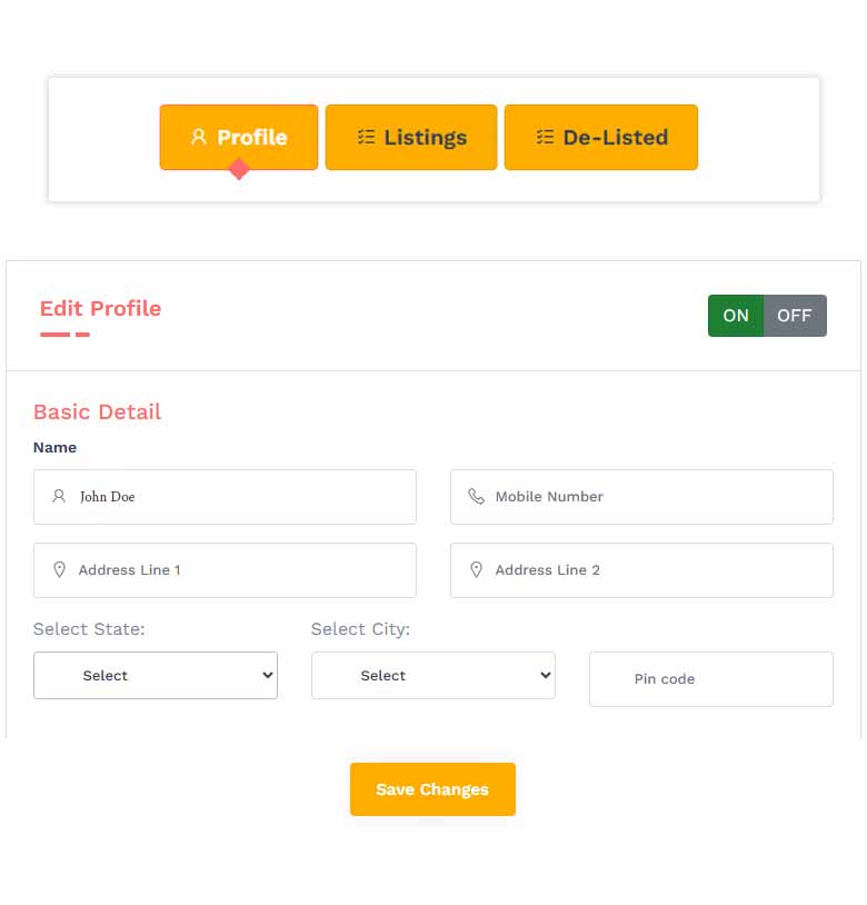 Easy profile and listing management